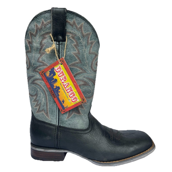 Durango Men's Western Black & Weathered Blue Denim Suede Boot Size 9M DWDB020 - Picture 1 of 7